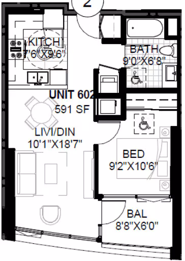 Unit 0102 1812 floor plan